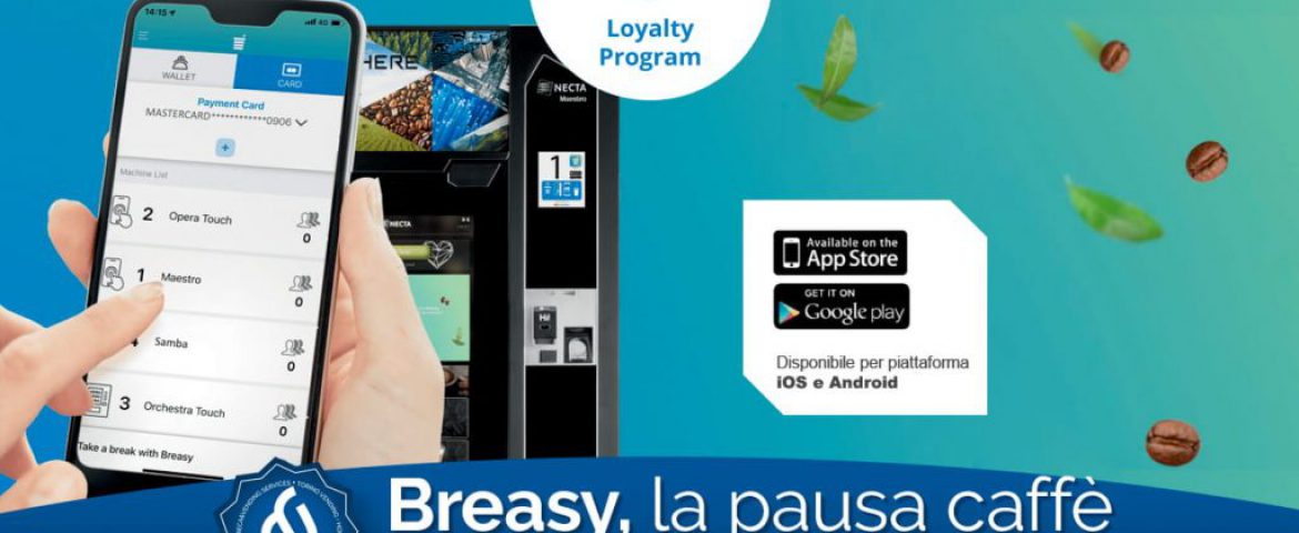 App per distributori automatici: la tua pausa caffè con Breasy!